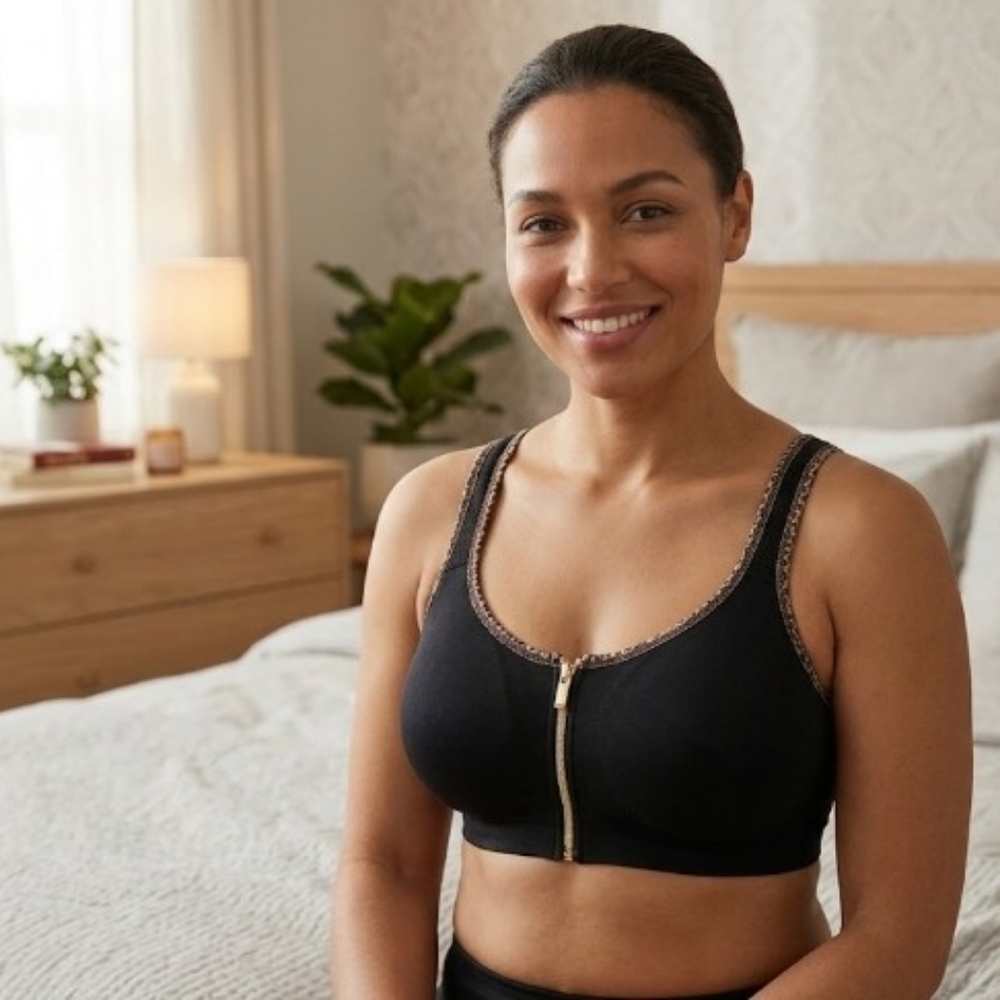 Smart $ Sexy Front Zip-Front Sports Bra Black 40D